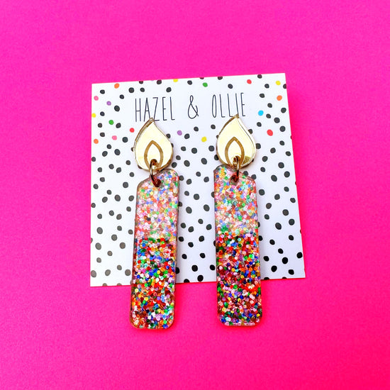 Confetti Candle Birthday Earrings