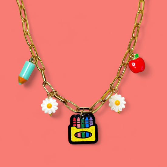 School Supply Charm Necklace