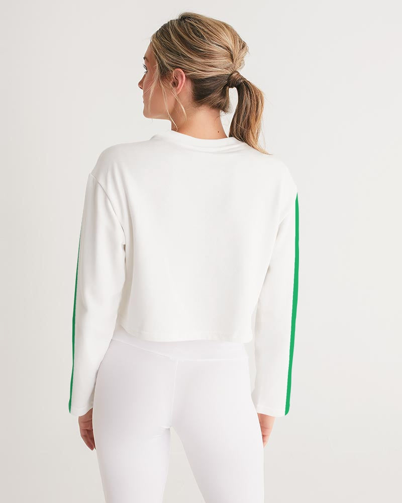 Pink and Green Tennis Mom Cropped Sweatshirt