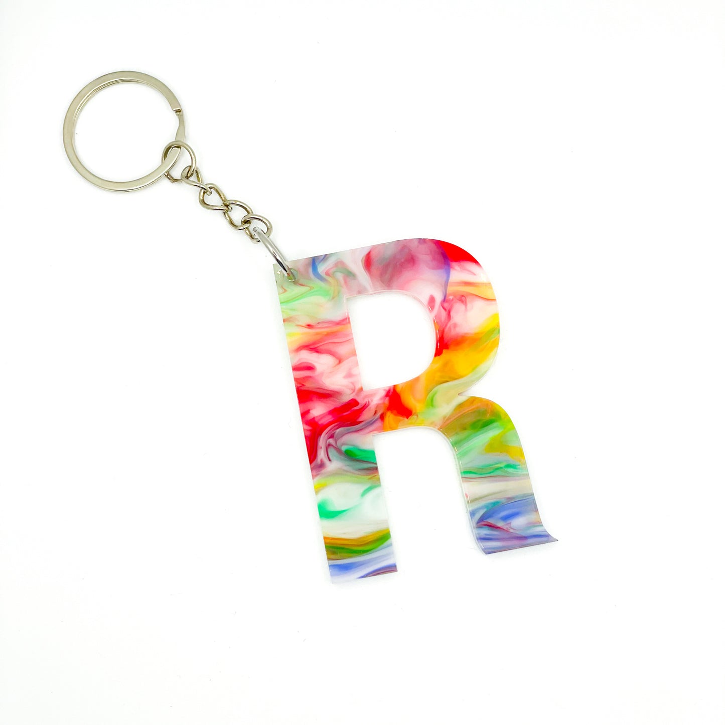 Primary Color Tie Dye Custom Keychain