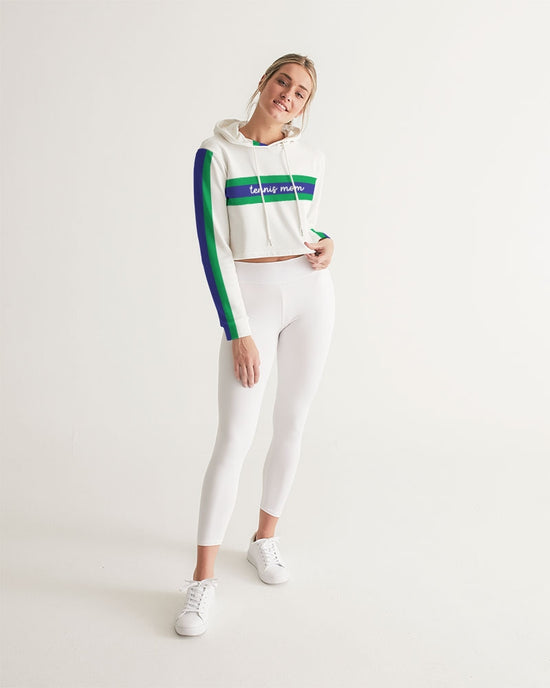 Load image into Gallery viewer, Tennis Mom Cropped Hoodie - Green and Blue
