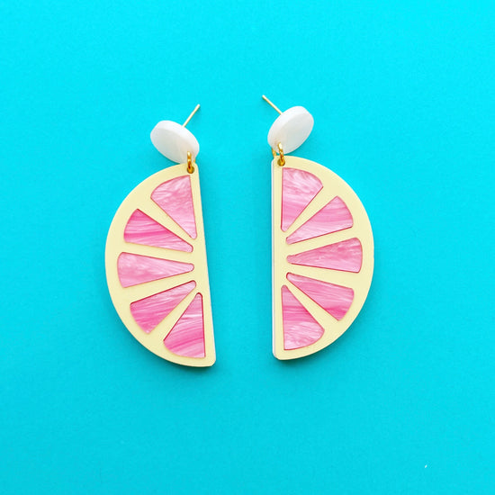 Grapefruit Slice Dangle Earrings