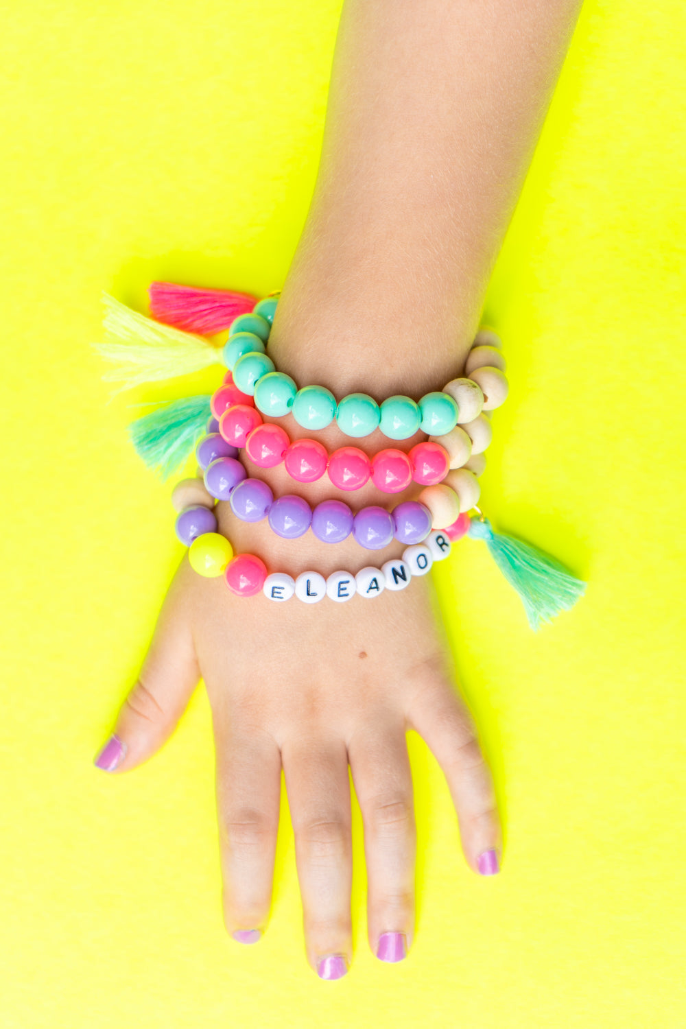 Rainbow Glitter Name Bracelet - Party Pack of 5