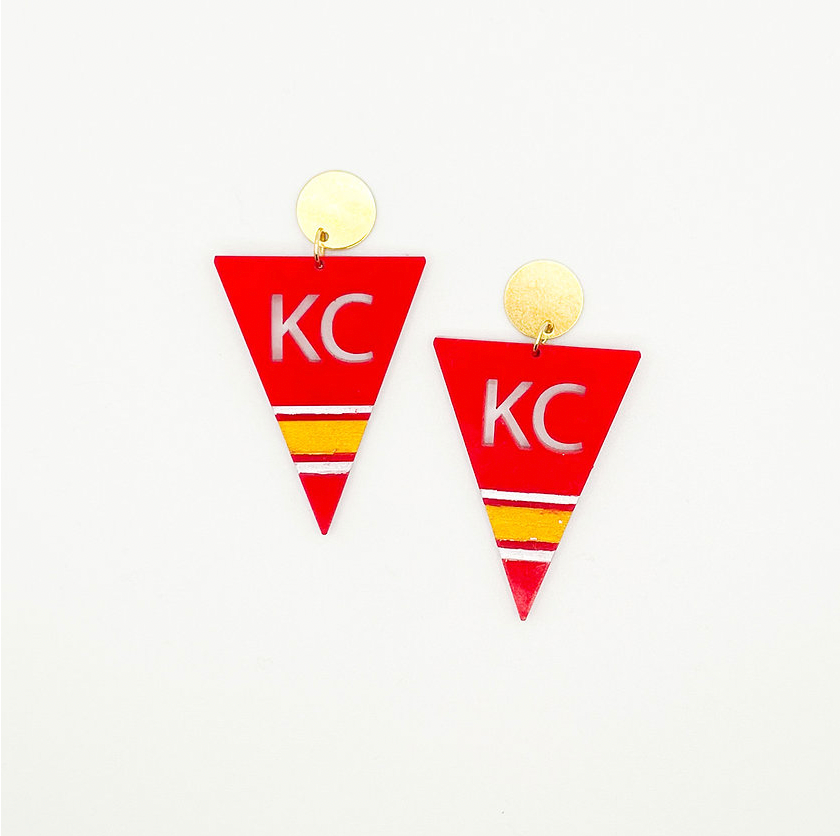 Load image into Gallery viewer, KC Red Pennant Dangles
