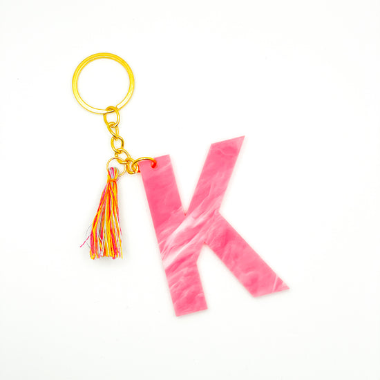 Pink Marbled Custom Keychain