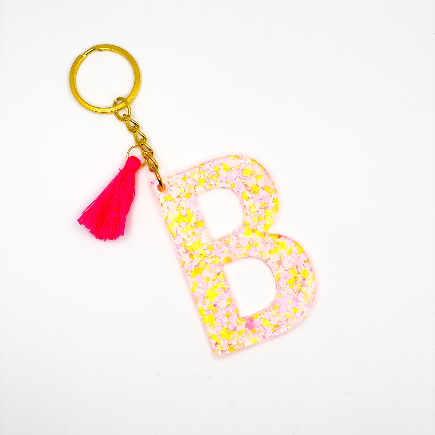 Pastel Confetti Custom Keychain