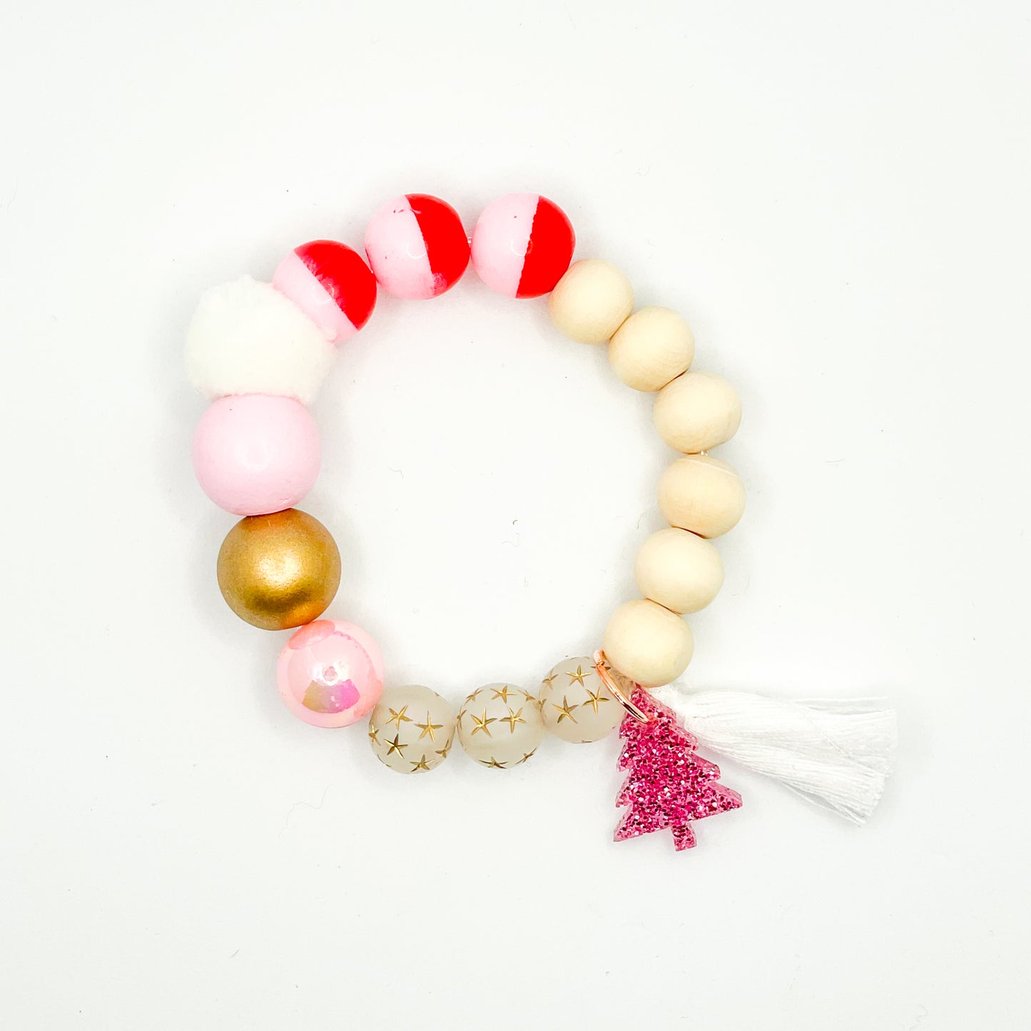 Pink Christmas Tree Bracelet