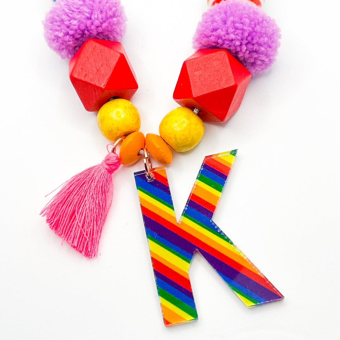 Rainbow Monogram Necklace