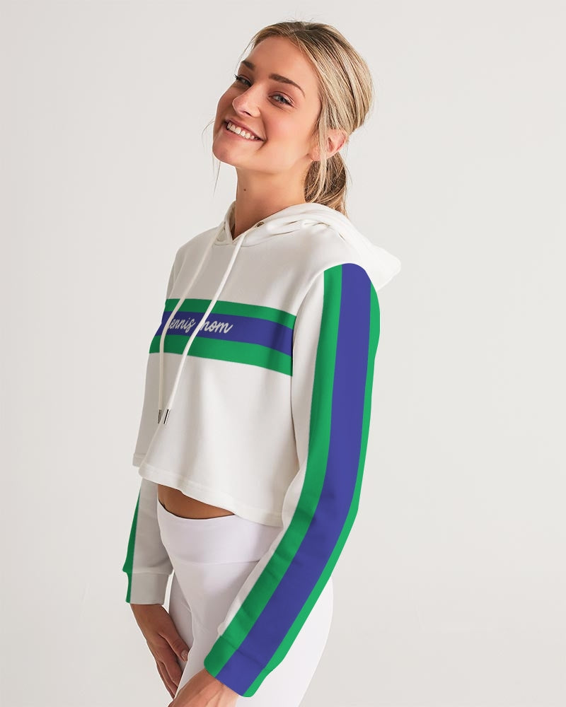 Load image into Gallery viewer, Tennis Mom Cropped Hoodie - Green and Blue

