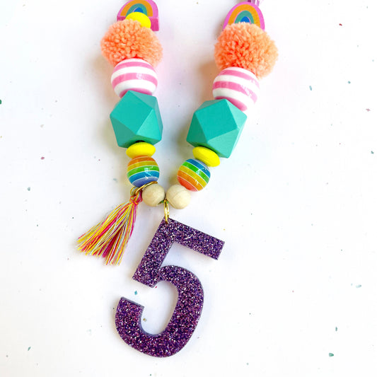 Pastel Rainbow Birthday Necklace
