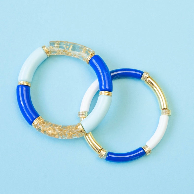 Load image into Gallery viewer, KC Blue and Gold Bangles - multiple styles
